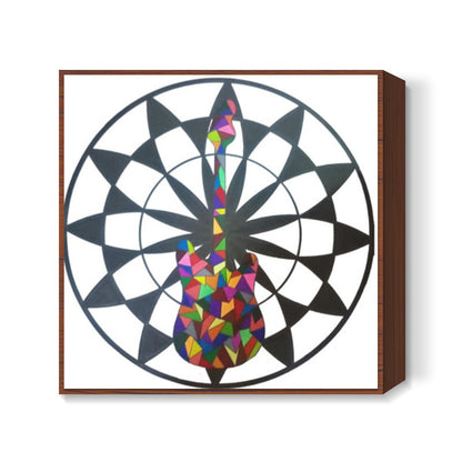 Floral Guitar Square Art Print | Geometric | Triangle