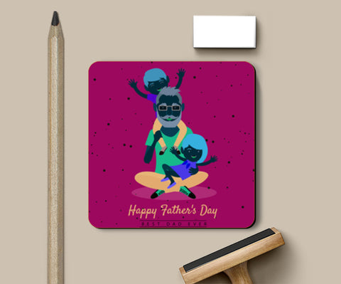 Kids Playing With Dad Coasters