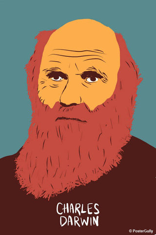 Wall Art, Charles Darwin Science Portrait, - PosterGully - 1