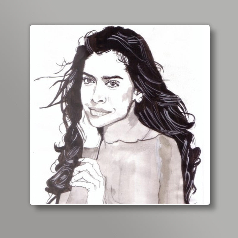 Every smile tells a story, seems to say Deepika Padukone Square Art Prints