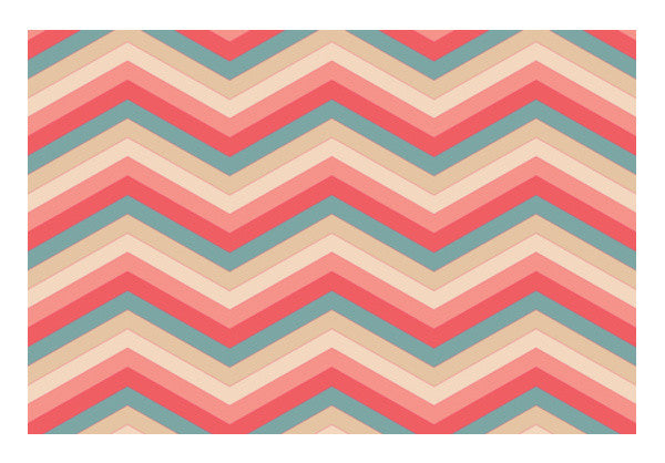 Colorful Zig Zag Abstract Print  Wall Art