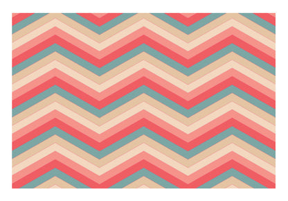 Colorful Zig Zag Abstract Print  Wall Art