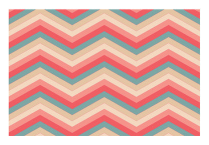 Colorful Zig Zag Abstract Print  Wall Art