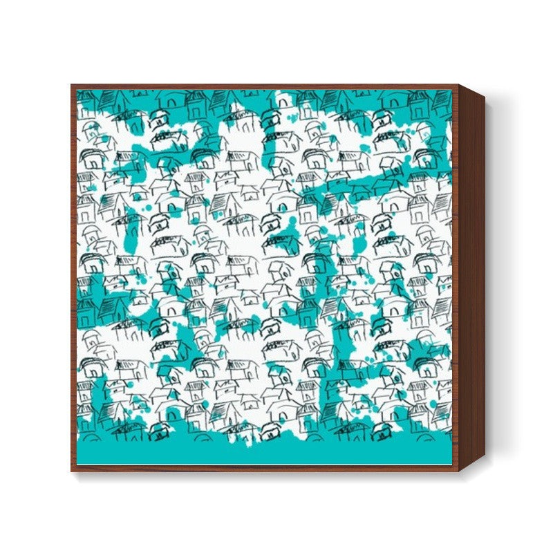 little huts Square Art Prints