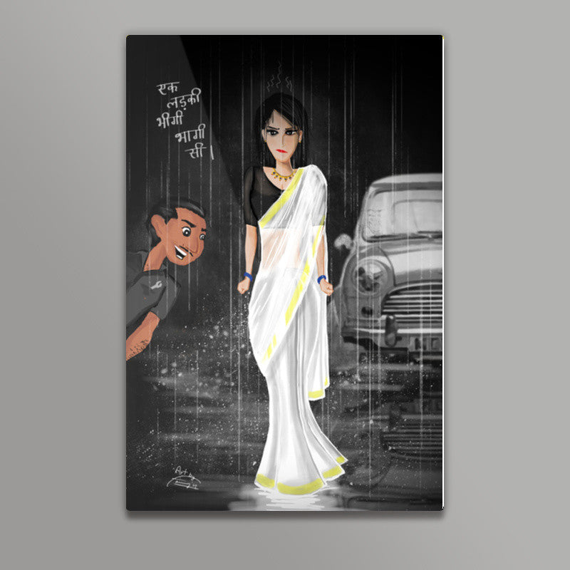 Ek ladki bheegi bhagi Wall Art