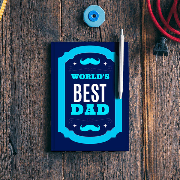 Dad We Love You Artwork Blue Abstract Shape With Mustache | #Fathers Day Special  Notebook