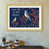 Berries And Birds Painting Nature Wall Decor  Premium Italian Wooden Frames