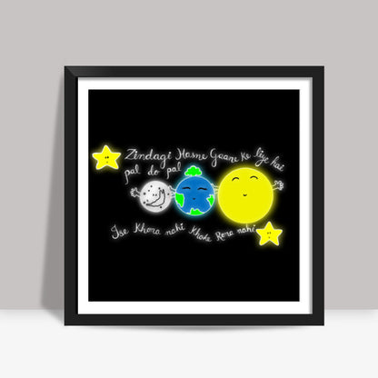 Cute Positive Doodle Square Art Prints