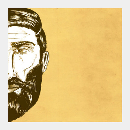 Square Art Prints, Bearded Square Art Prints