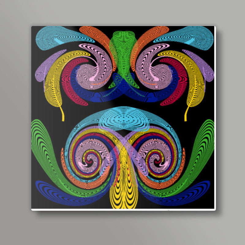 Colorful Line Abstract Square Art Print l Artist: Seema Hooda