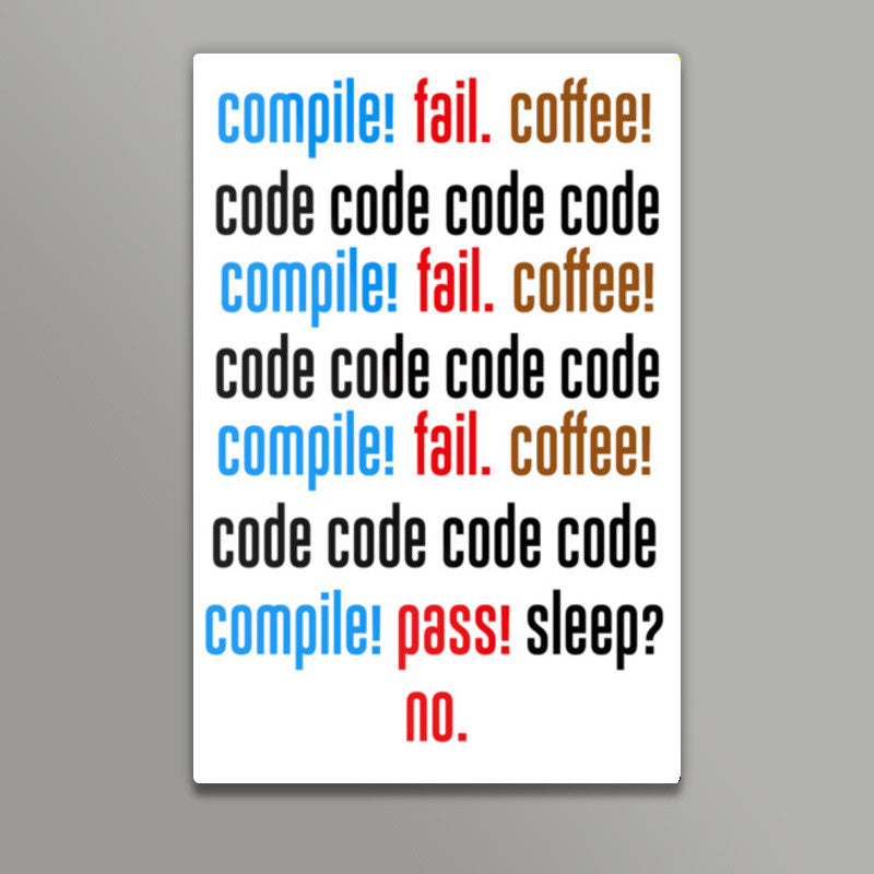 Compile Fail Coffee - Coder, Programmer Wall Art