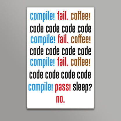 Compile Fail Coffee - Coder, Programmer Wall Art