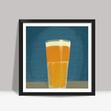 Blonde Beer blue bg Square Art Prints