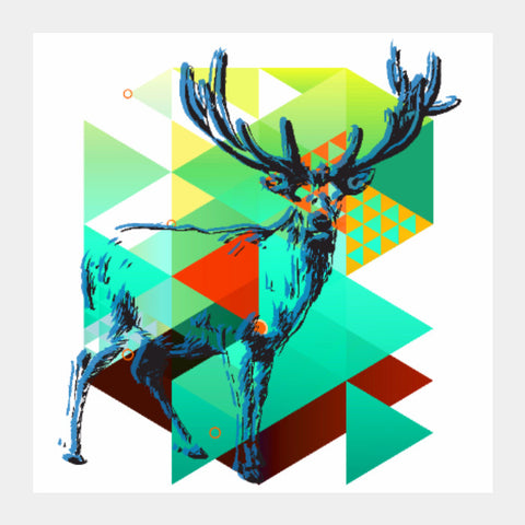 Square Art Prints, Deer Graphing Square Art | Lotta Farber, - PosterGully