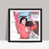 Bollywood superstar Amitabh Bachchan from his memorable movie Coolie Square Art Prints