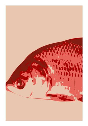 PosterGully Specials, Abstract Rohu Fish Red Wall Clock