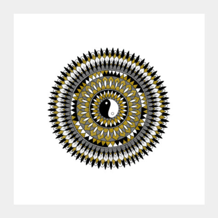 Yin yang mandala  Square Art Prints