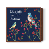 Winter Berries And Birds Nature Typography Poster Square Art Prints