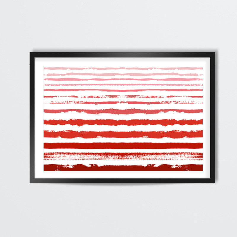 Uneven Red Stripes  Wall Art