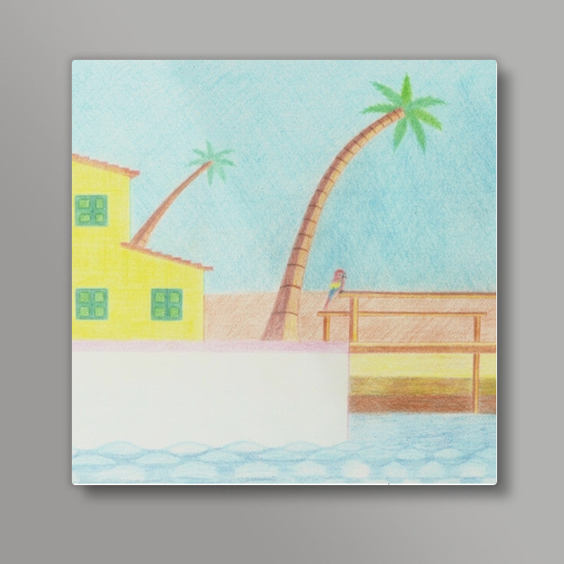 Dreamy Lake Square Art Prints