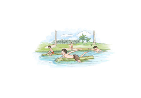Memories - Swimming with a banyan trunk Wall Art
