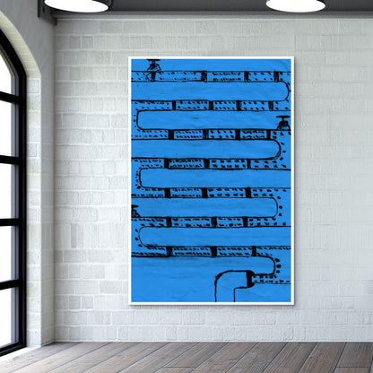 Pipeline Blue Wall Art