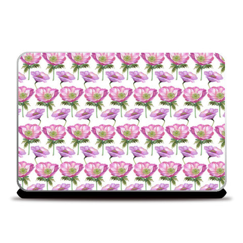 Pretty Pink Poppies Botanical Floral Pattern Laptop Skins