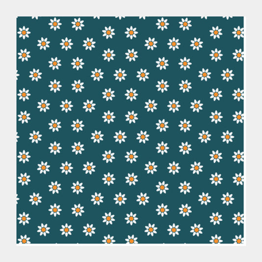 Blue and Yellow Floral Square Art Prints