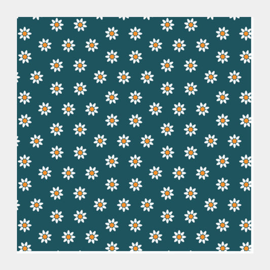 Blue and Yellow Floral Square Art Prints