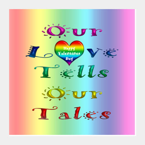 Square Art Prints, Rainbow Love Tales_1 Square Art Prints