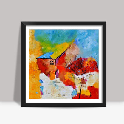 Red house Square Art Prints