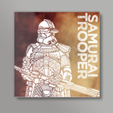 Samurai Trooper: Star Wars inspired original artwork, black, red, duotone, bold, bright, pop art, trendy graphic art, fan art, intricate, graphic poster, minimalist art, trending designs Square Art Prints