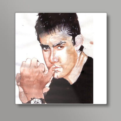 Superstar Aamir Khan is the intellectual Khan Square Art Prints