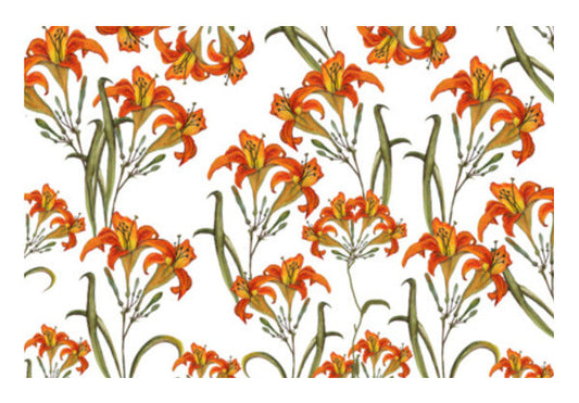 Orange Lily Flowers Spring Background Nature Print Wall Art