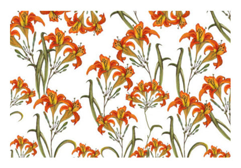 Orange Lily Flowers Spring Background Nature Print Art PosterGully Specials