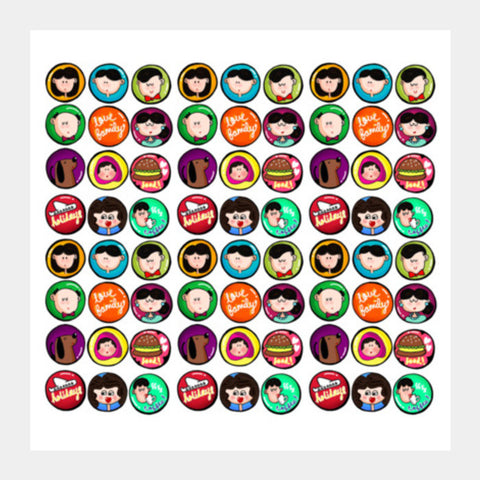 Family Badges Square Art Prints