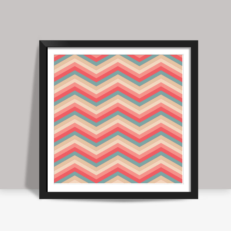 Colorful Zig Zag Abstract Print  Square Art Prints