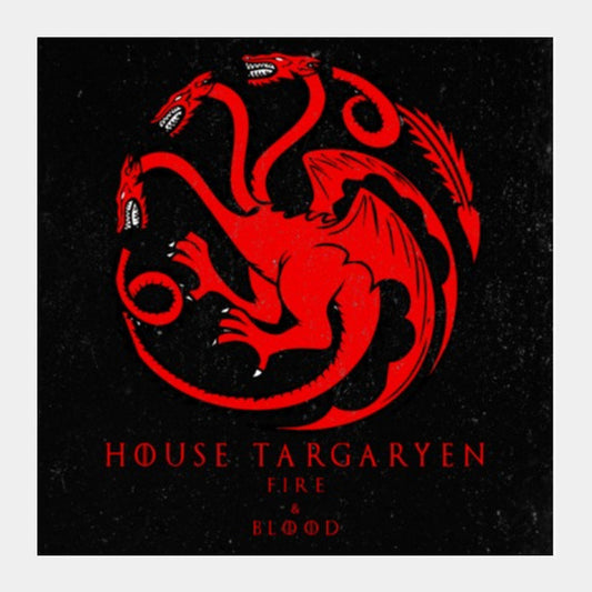 Square Art Prints, House Targaryen - Game Of Thrones Square Art Prints