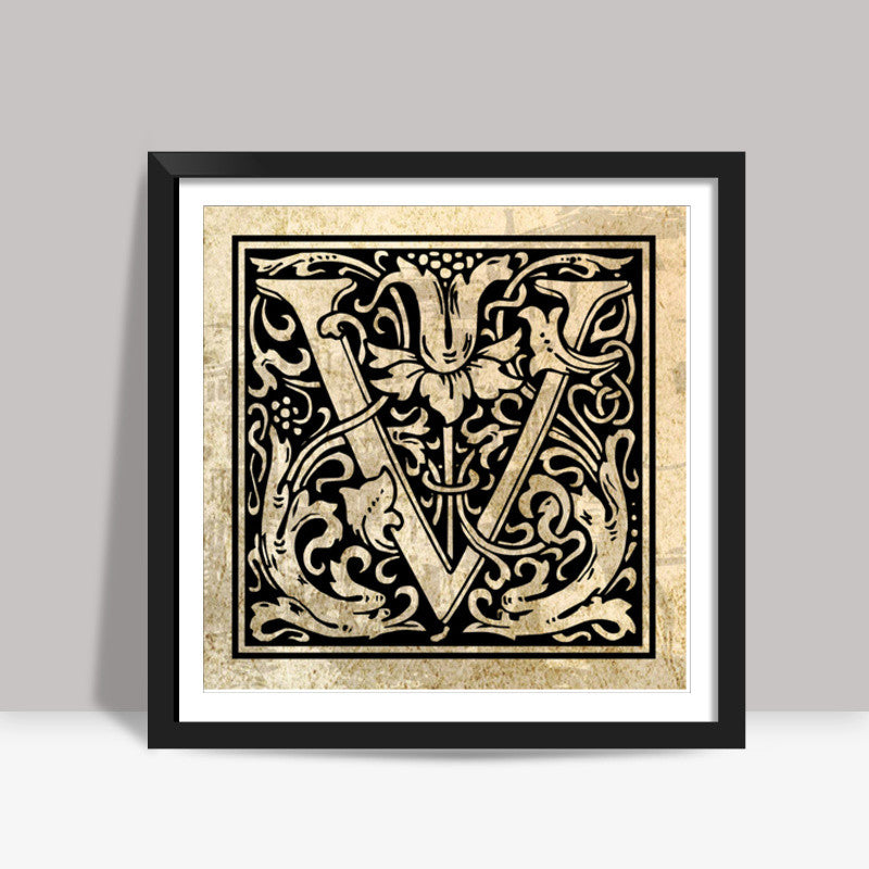 Ornate V Square Art Prints