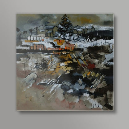 abstract landscape 7741 Square Art Prints