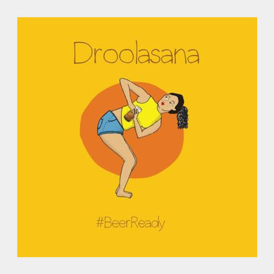 Beer Yoga Square Art Prints