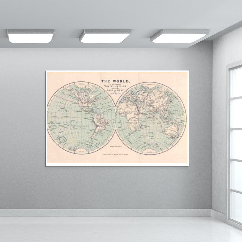 Vintage World Map Wall Art