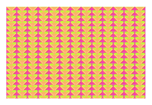 Trippy Triangles | Orange Pink Wall Art