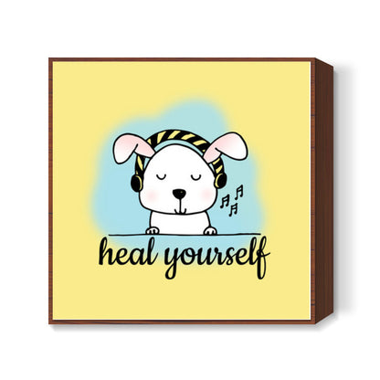 Heal with Music Yellow Square Art Prints