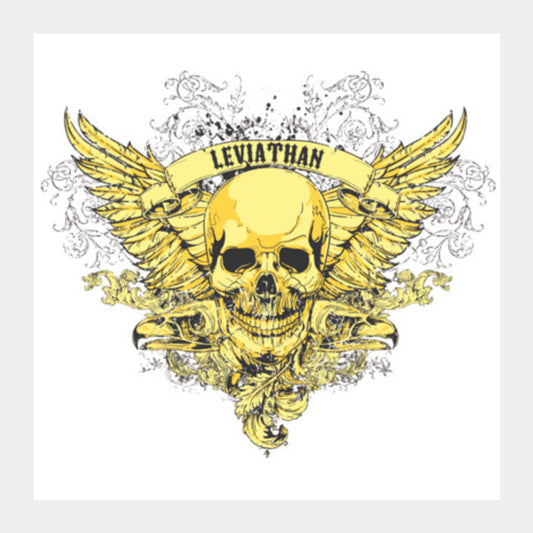 Winged Skull Square Art Prints