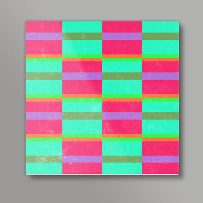 Evermore | Pink Turquoise | Geometric Pattern Square Art Prints