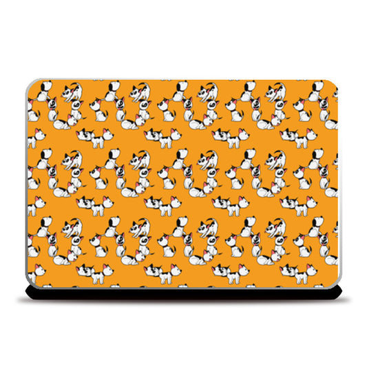 Dog pattern Yellow Laptop Skins
