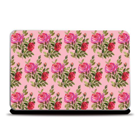 Romantic Elegant Vintage Floral Pink Rose Pattern Laptop Skins
