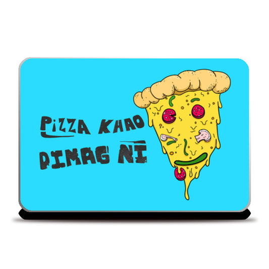 Pizza Khao Dimag Ni (Blue BG v2) Laptop Skins