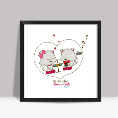 Romantic Kitten Fluffy Tales, My Idea Of Love: Long Drives Square Art Print Square Art Prints